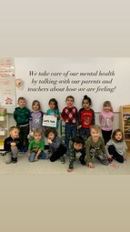 As part of Bell Let's Talk Day students shared ways to care for their own mental health.  Our Pre-K students shared 